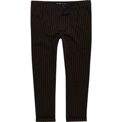 Black Only & Sons pinstripe slim fit trousers